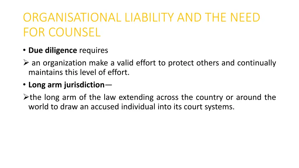 organisational liability and the need for counsel 2