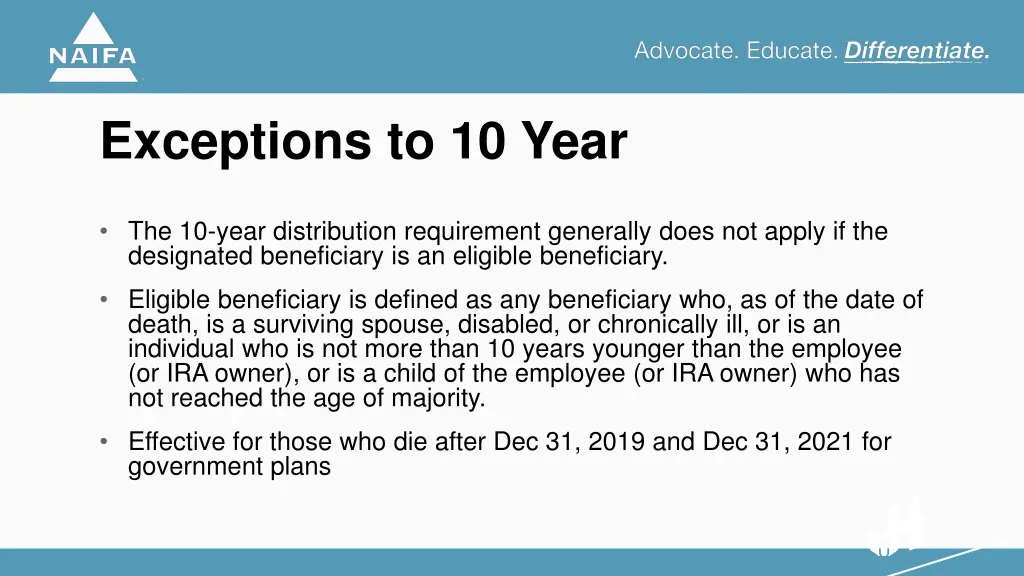 exceptions to 10 year