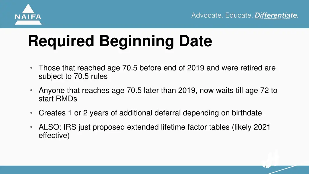 required beginning date