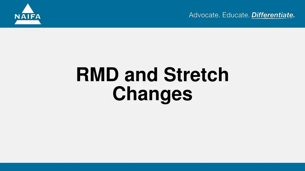 rmd and stretch changes