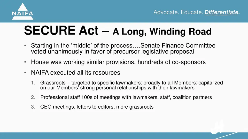 secure act a long winding road