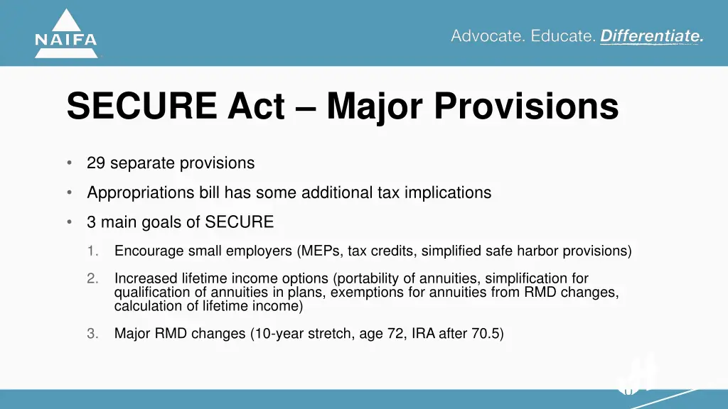 secure act major provisions