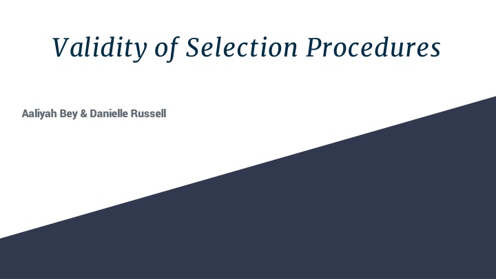 validity of selection procedures