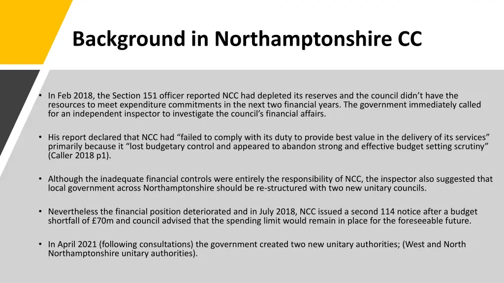 background in northamptonshire cc