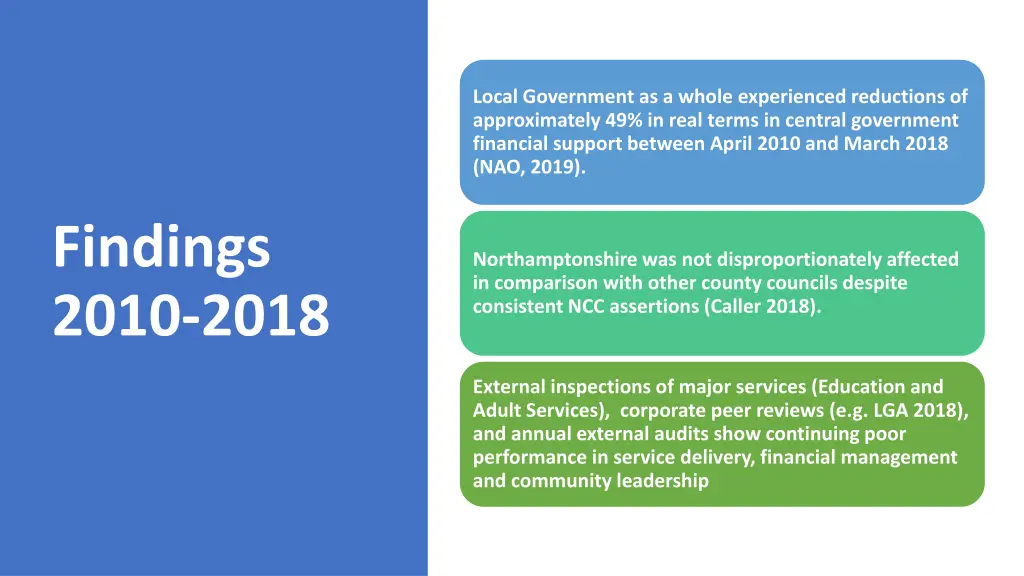 local government as a whole experienced