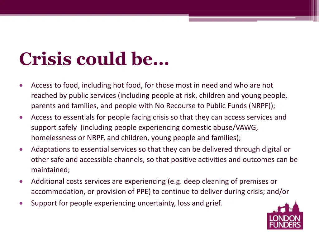 crisis could be