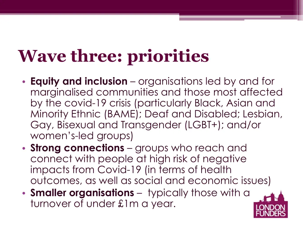 wave three priorities