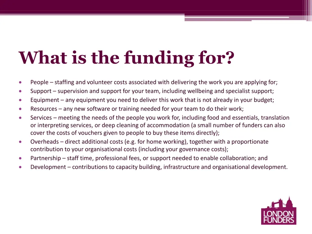 what is the funding for