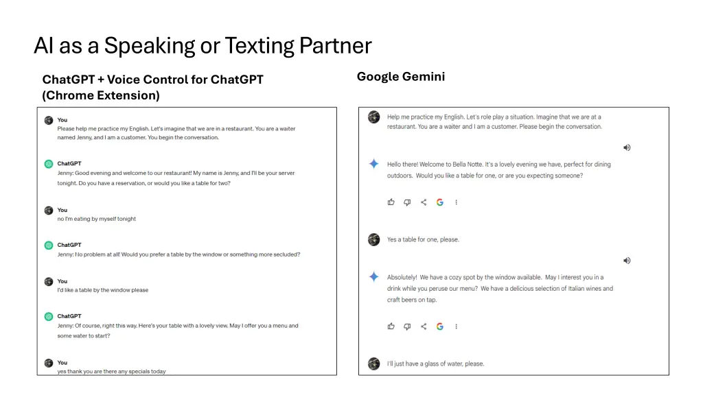 ai as a speaking or texting partner