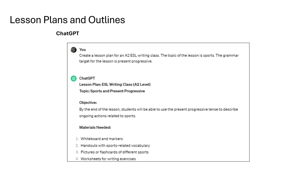 lesson plans and outlines