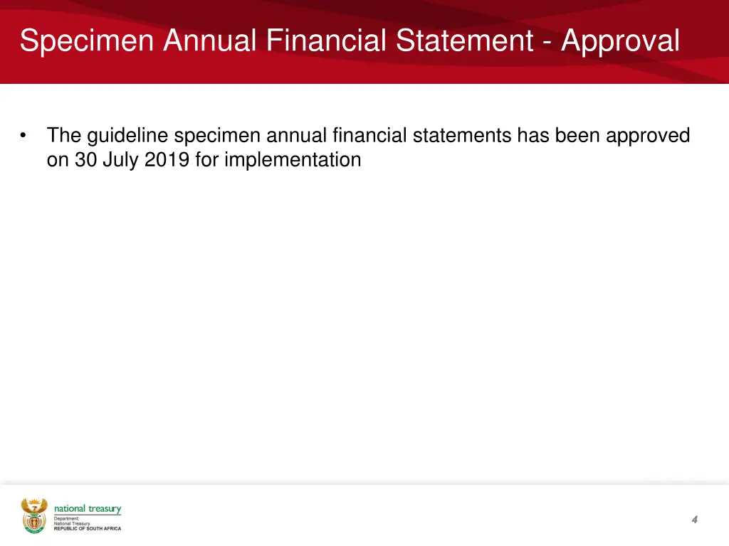 specimen annual financial statement approval