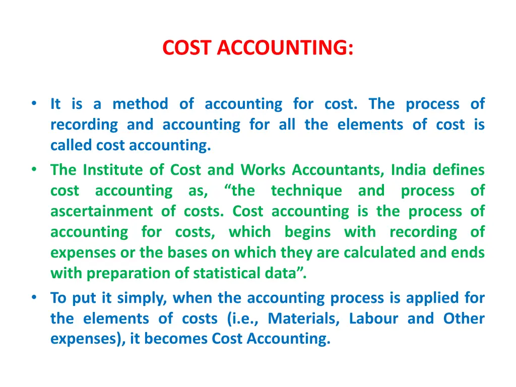 cost accounting