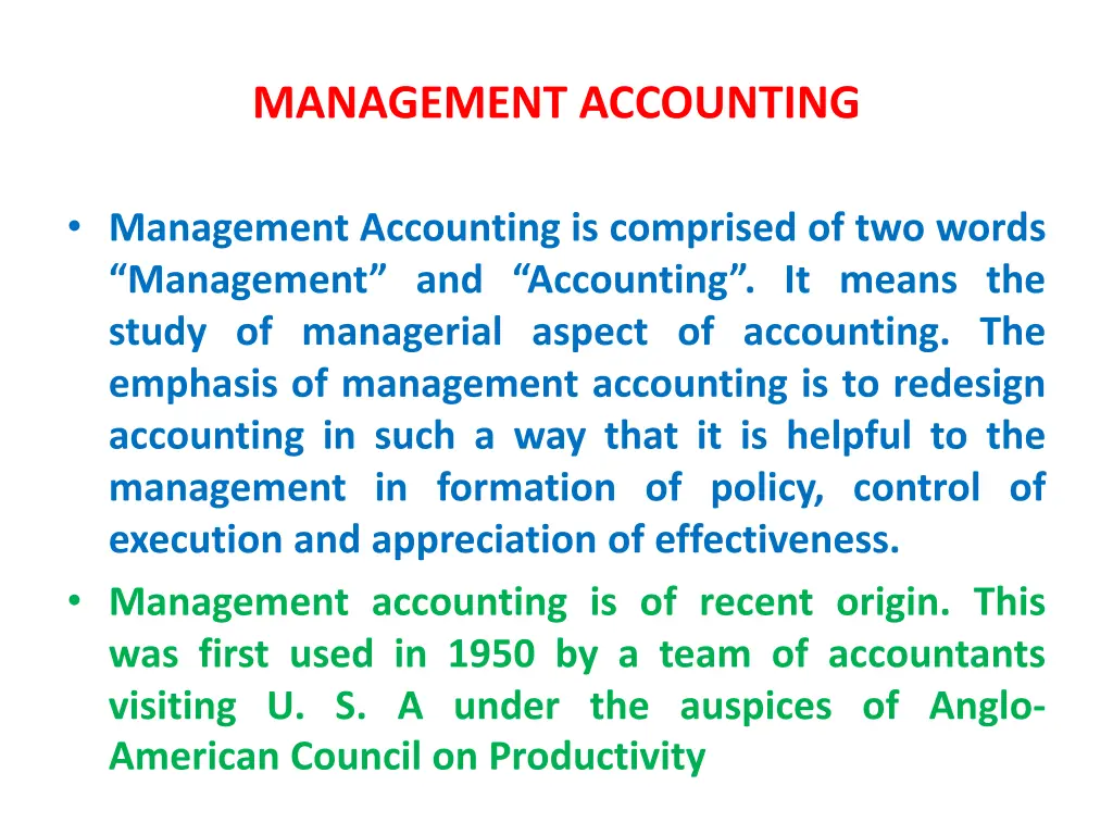 management accounting