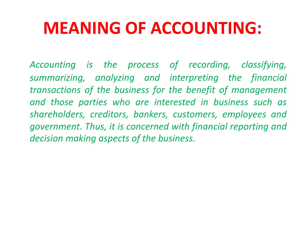 meaning of accounting
