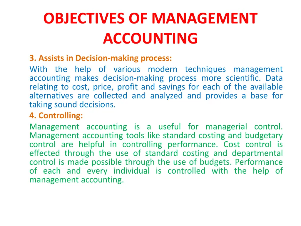 objectives of management accounting 1