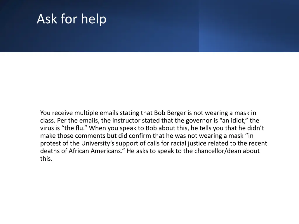 ask for help