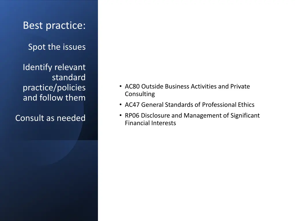 best practice