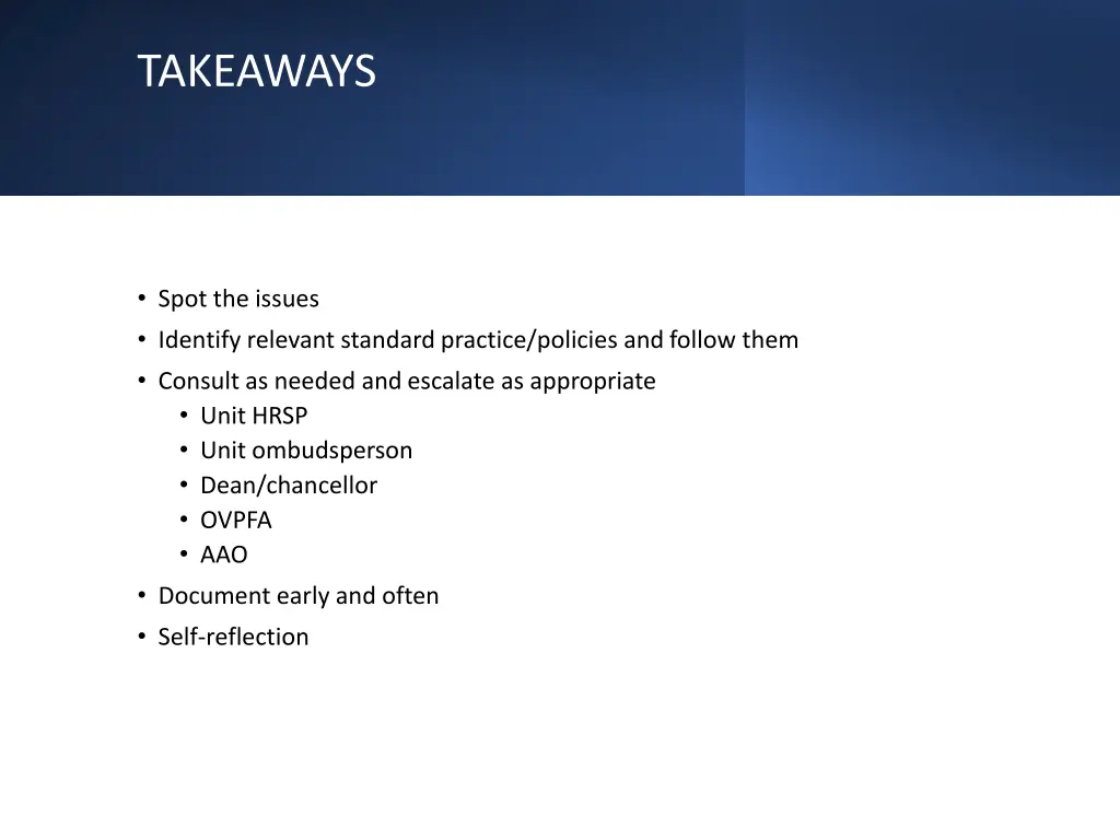 takeaways