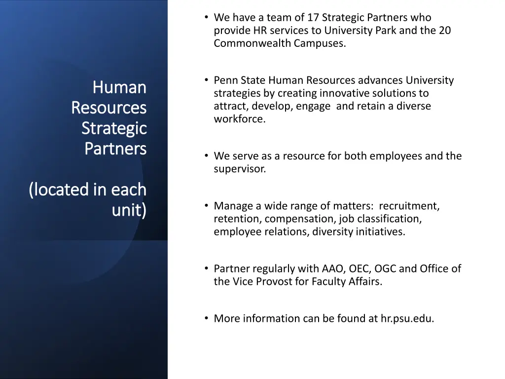 we have a team of 17 strategic partners
