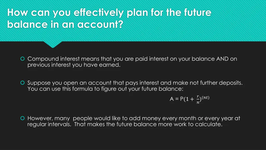 how can you effectively plan for the future