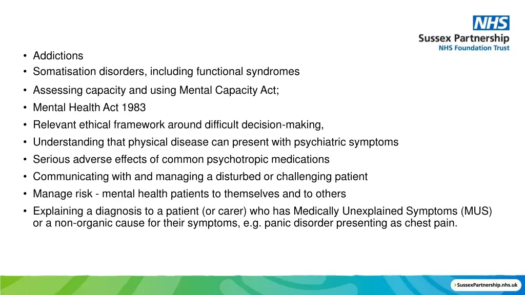 addictions somatisation disorders including
