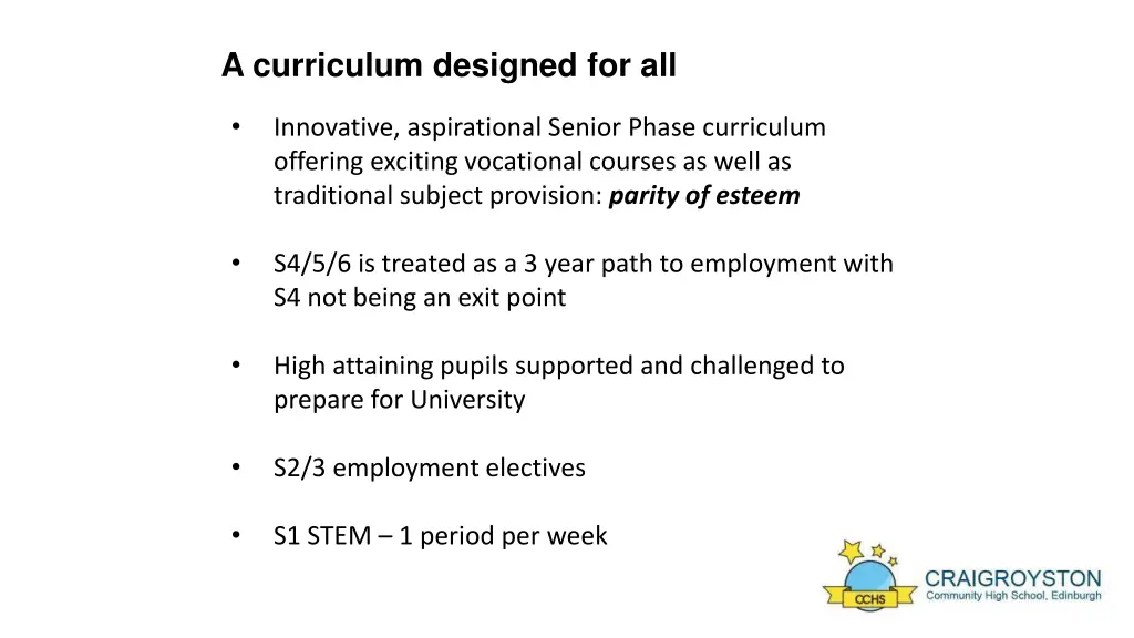 a curriculum designed for all
