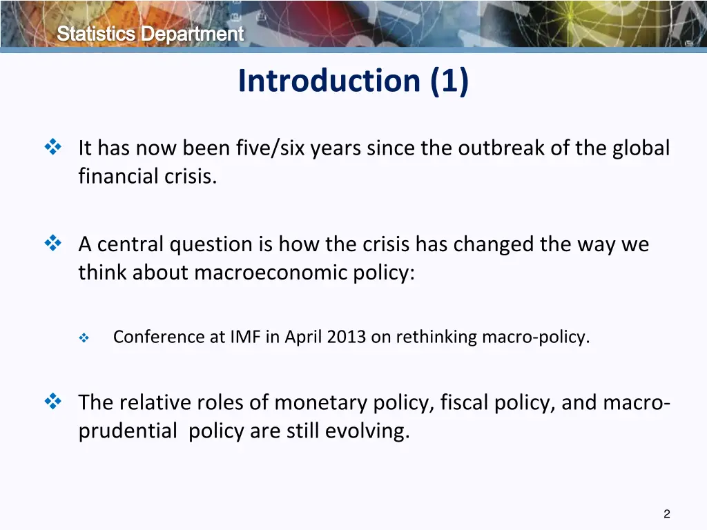 statistics department