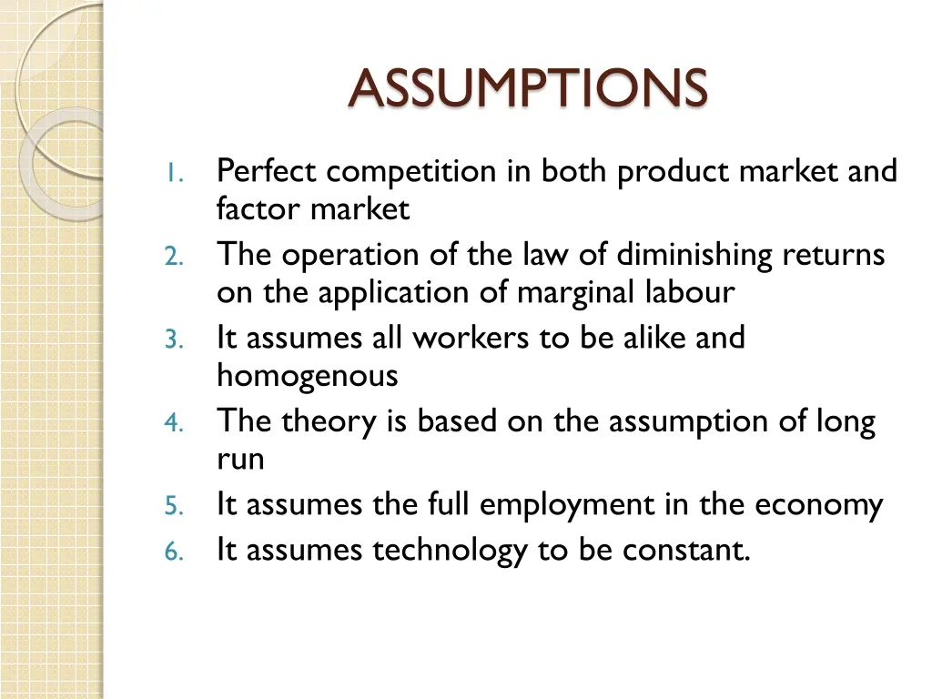 assumptions