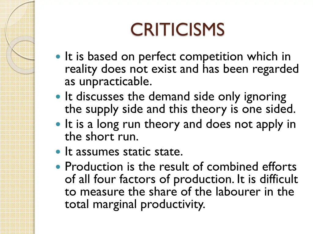 criticisms
