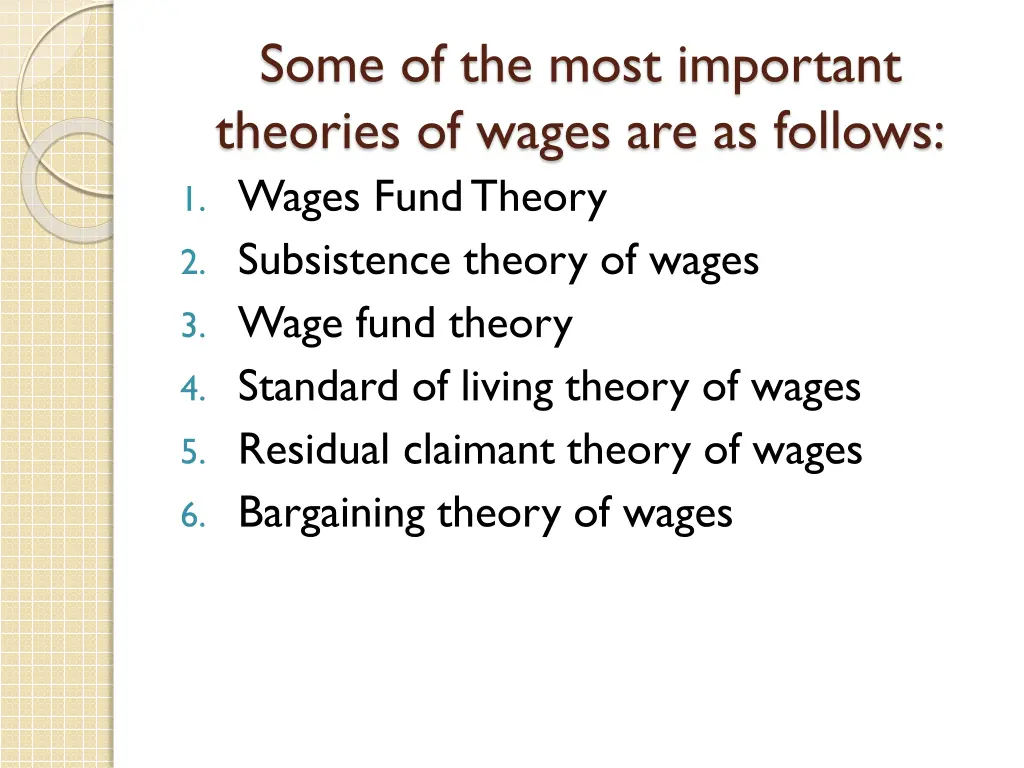 some of the most important theories of wages
