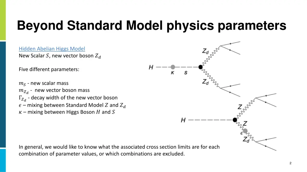 beyond standard model physics parameters