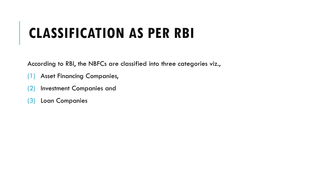 classification as per rbi