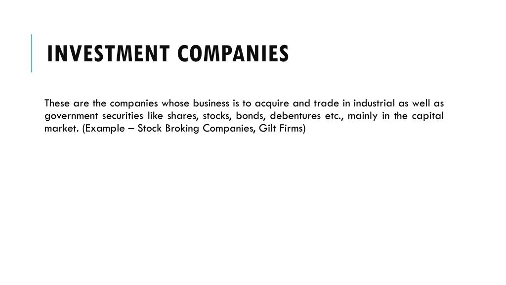 investment companies