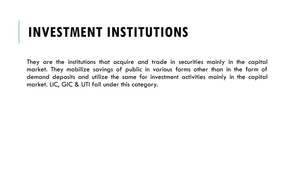 investment institutions