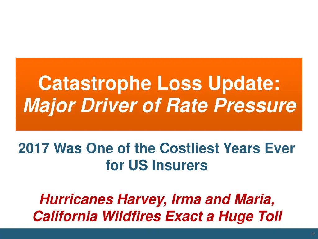 catastrophe loss update major driver of rate