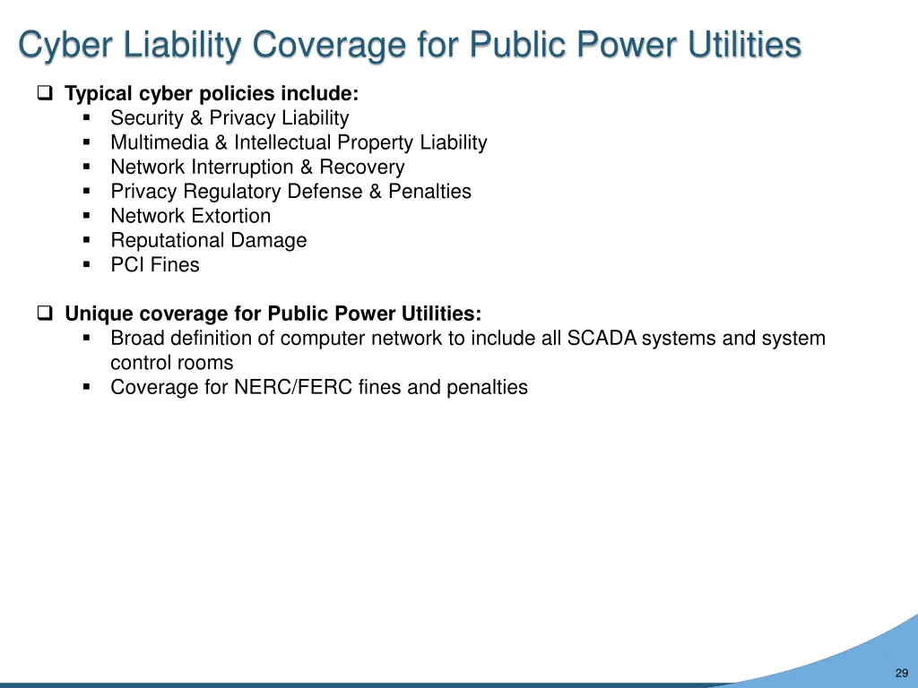 cyber liability coverage for public power