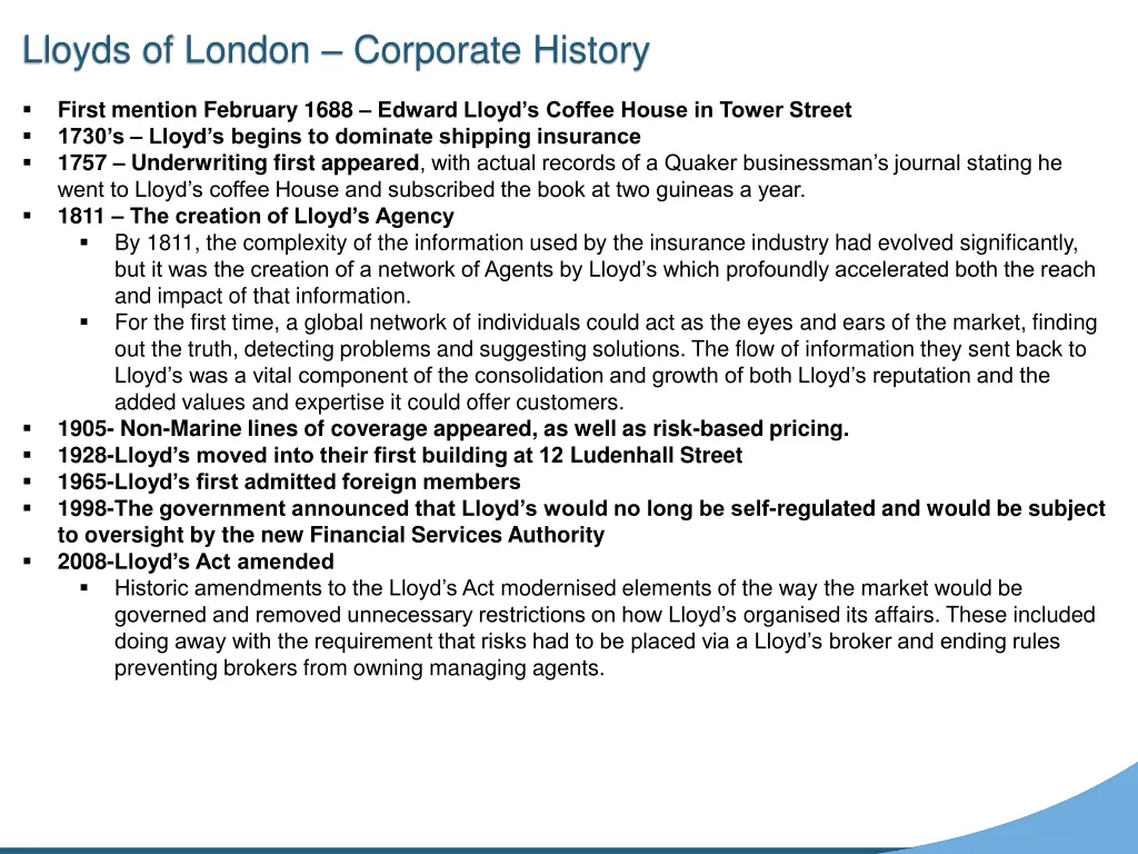 lloyds of london corporate history