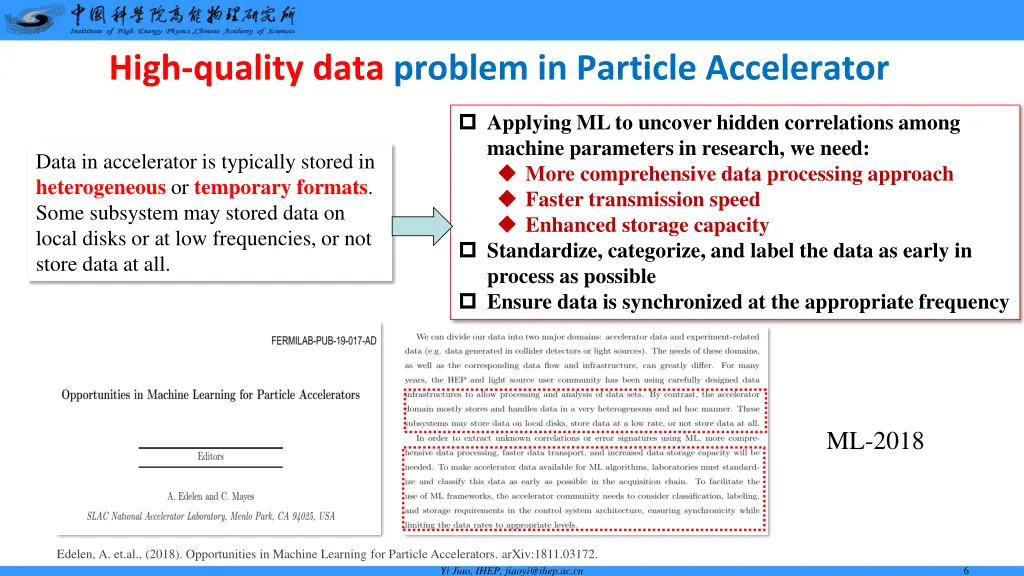 high quality data problem in particle accelerator