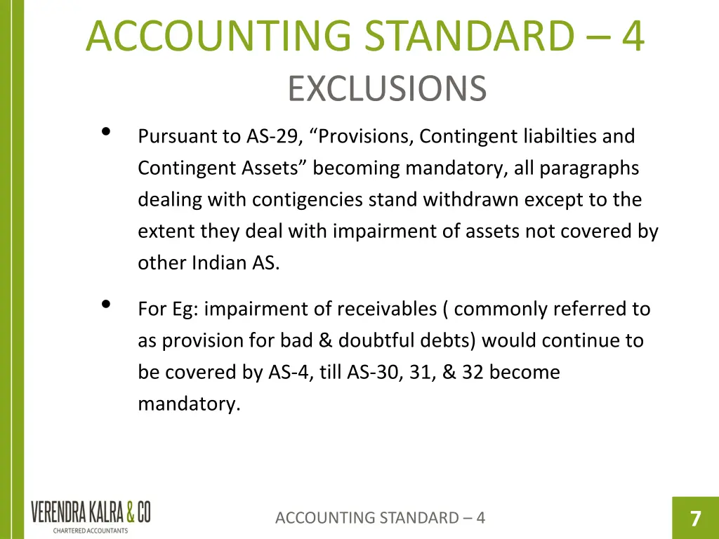 accounting standard 4 exclusions pursuant