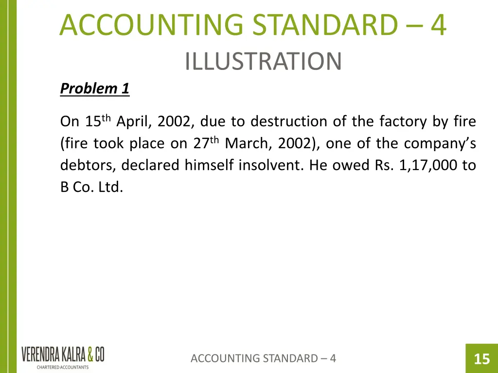 accounting standard 4 illustration problem 1