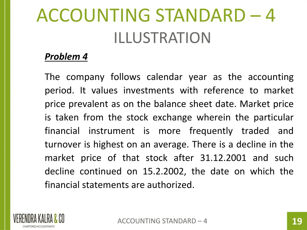 accounting standard 4 illustration problem 4