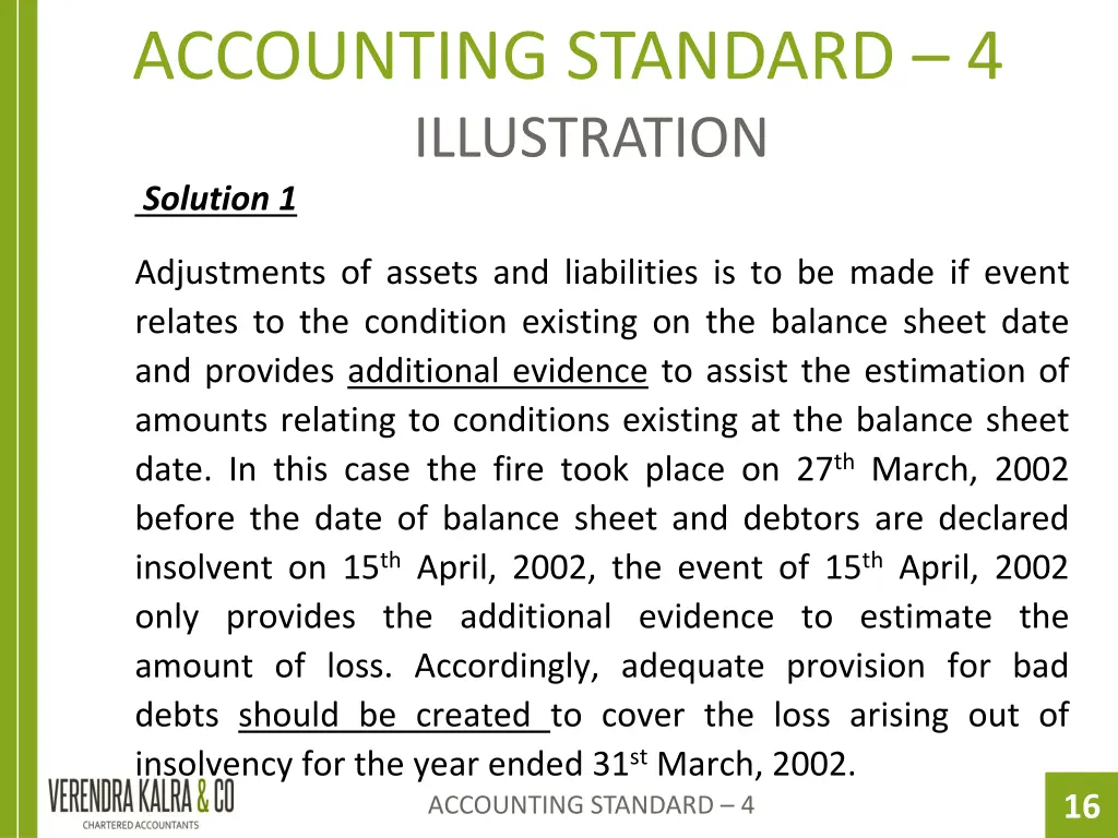 accounting standard 4 illustration solution 1