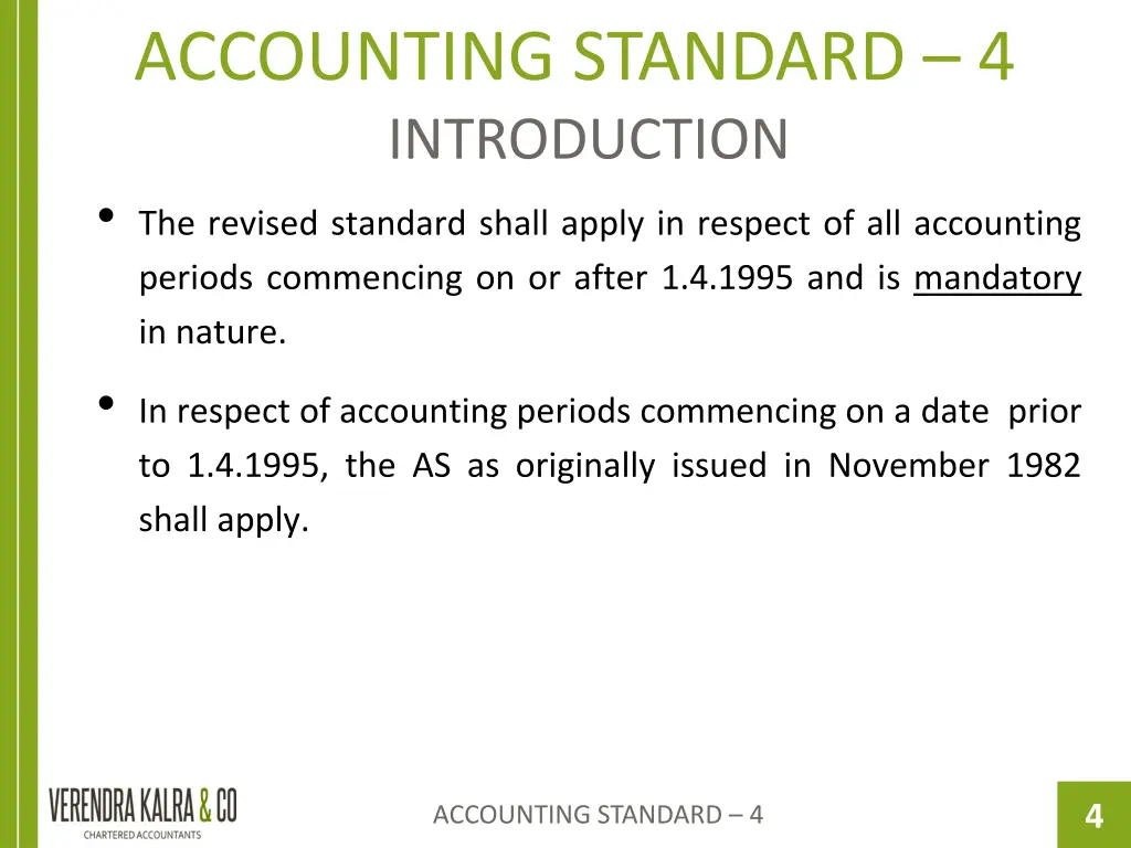 accounting standard 4 introduction the revised