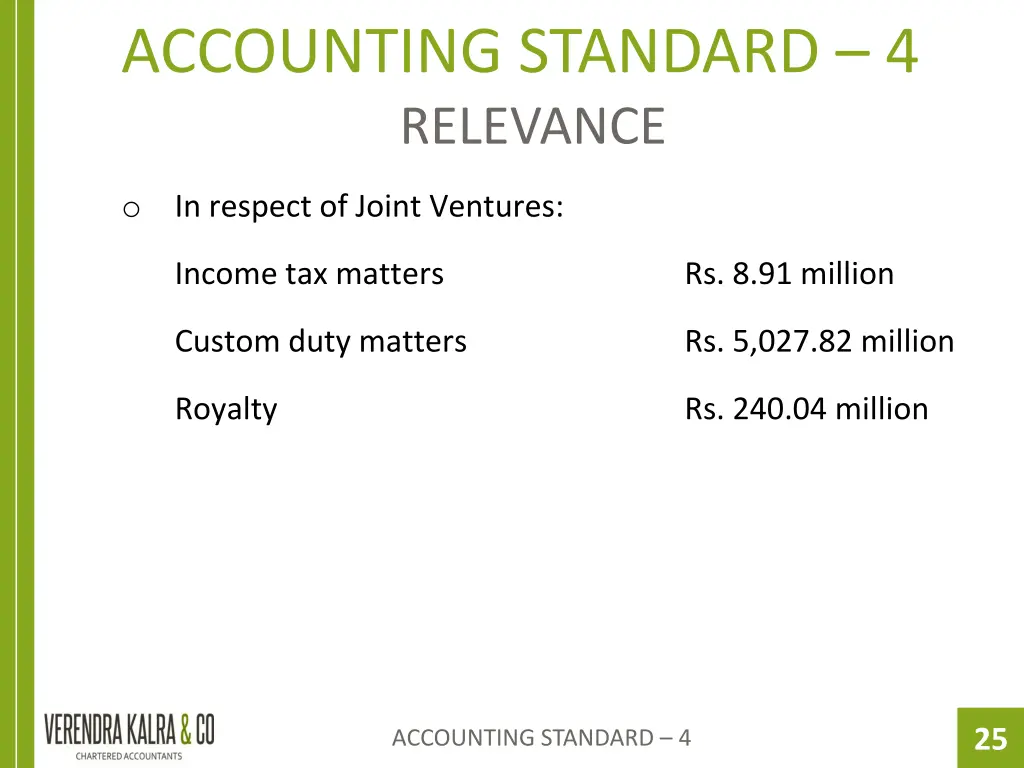 accounting standard 4 relevance 1