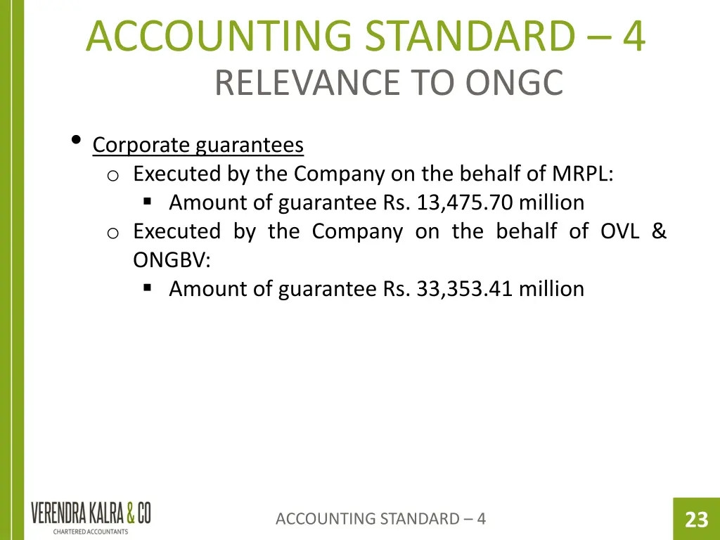 accounting standard 4 relevance to ongc corporate