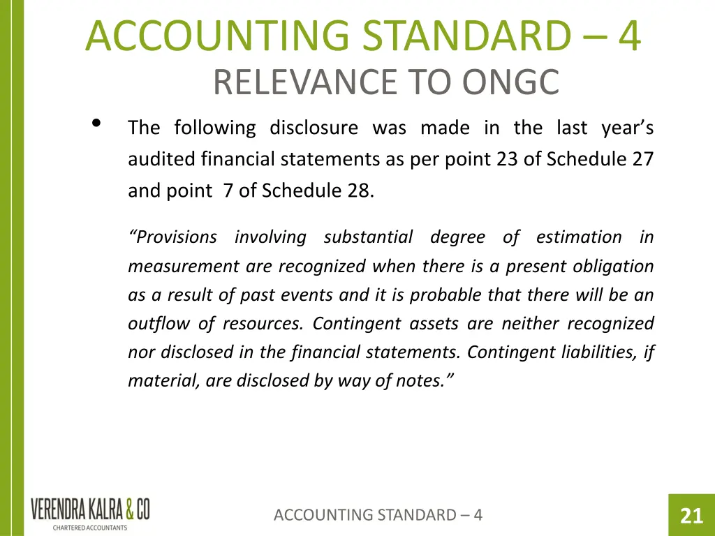 accounting standard 4 relevance to ongc