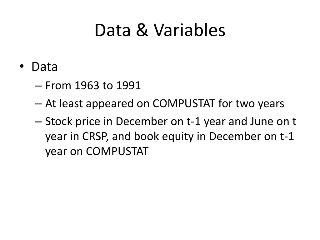 data variables