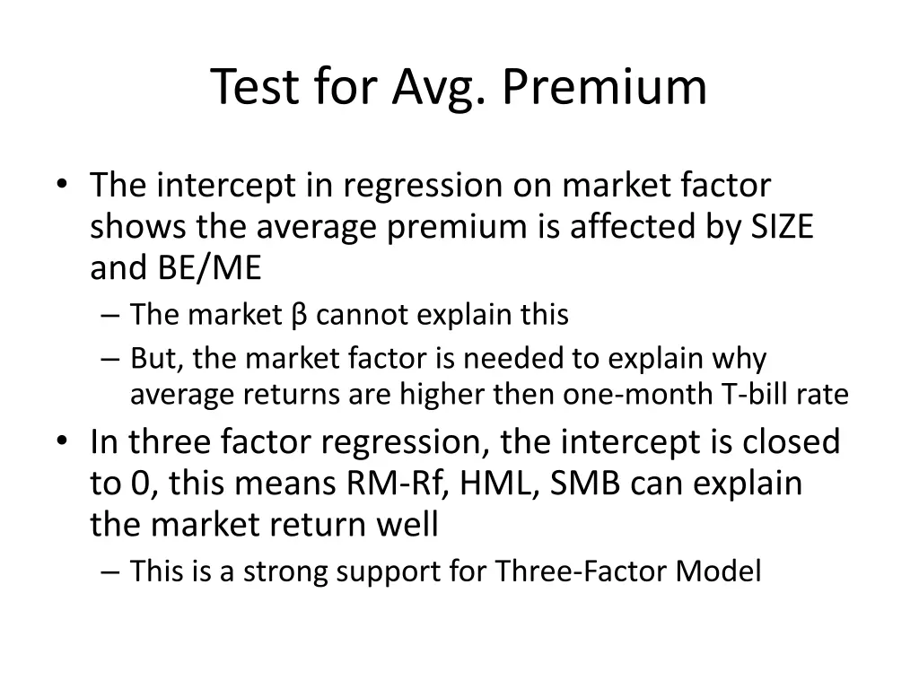 test for avg premium 4
