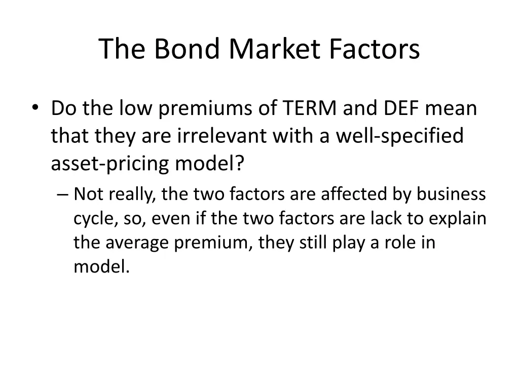 the bond market factors