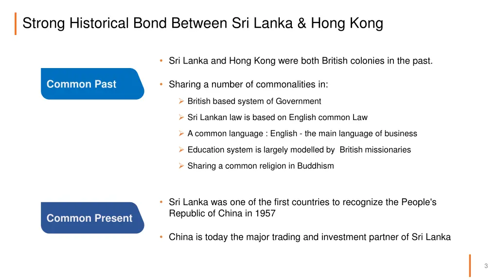 strong historical bond between sri lanka hong kong